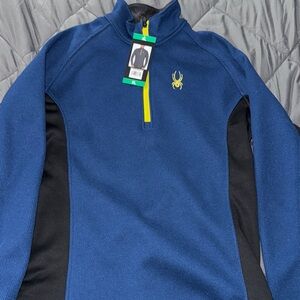 Spyder Blue and Black Quarter-Zip Pullover
